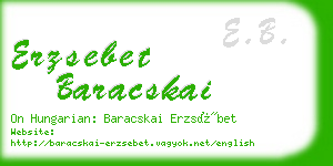 erzsebet baracskai business card